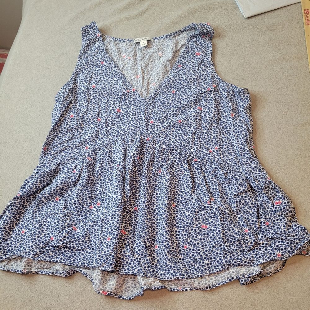 J Crew Floral Peplum Blouse Size Small